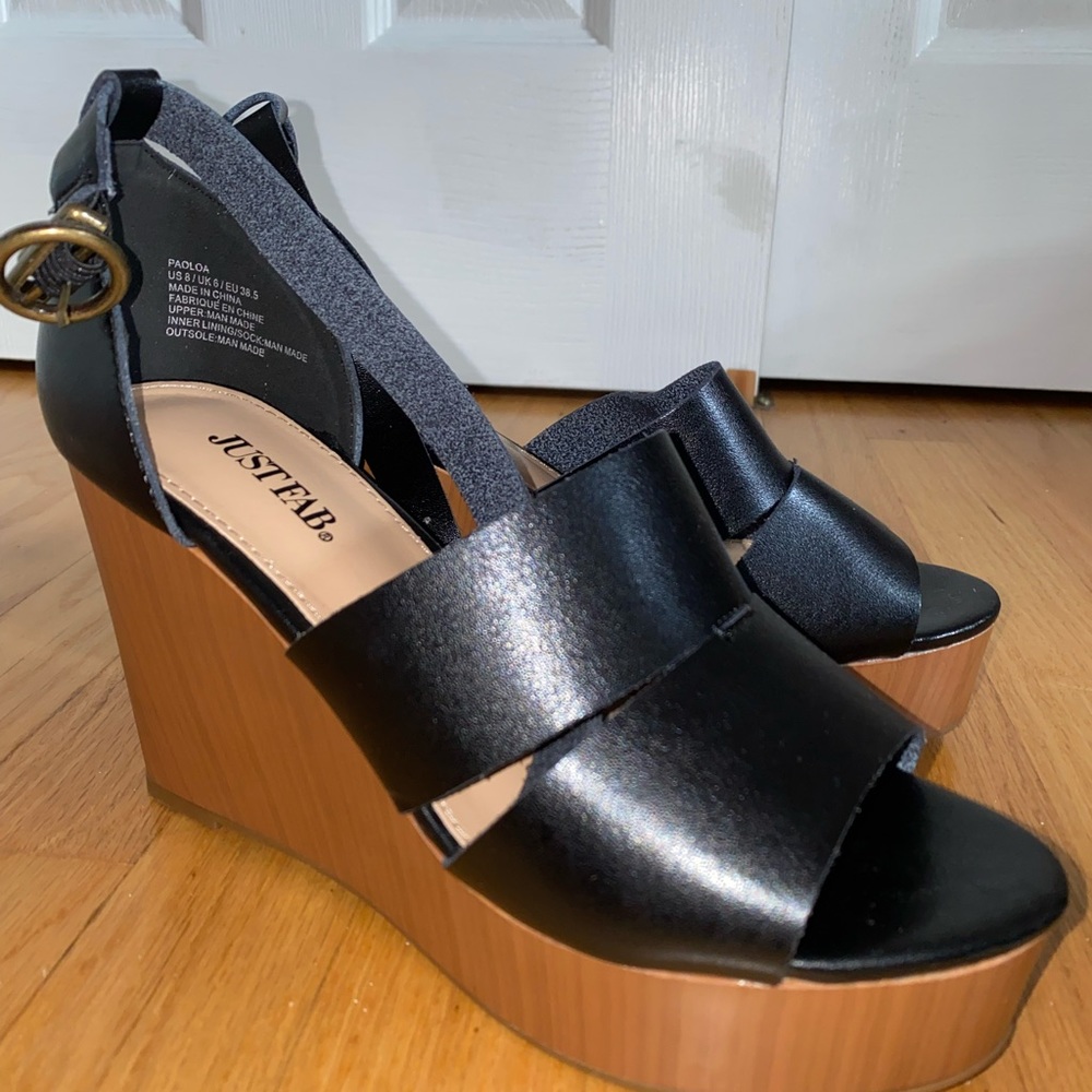 JustFab Black Wedges